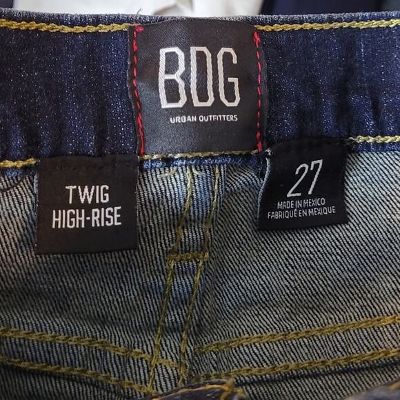 BDG Urban Outfitters Twig High Rise Dark Wash Skinny Jeans Size 27 - Picture 4 of 6